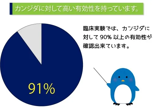 カンジダに対して高い有効性を持っています。