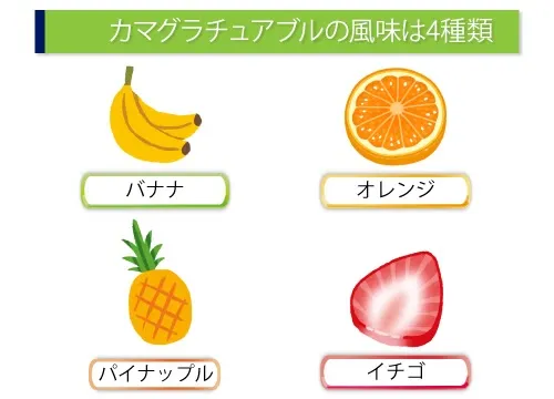 カマグラチュアブルの風味は4種類