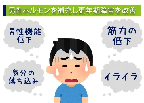 男性ホルモンを補充し更年期障害を改善