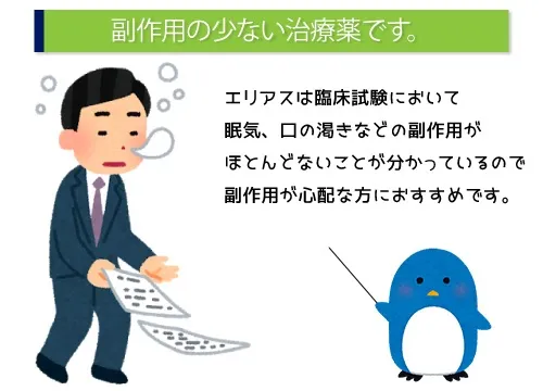 副作用の少ない治療薬です。
