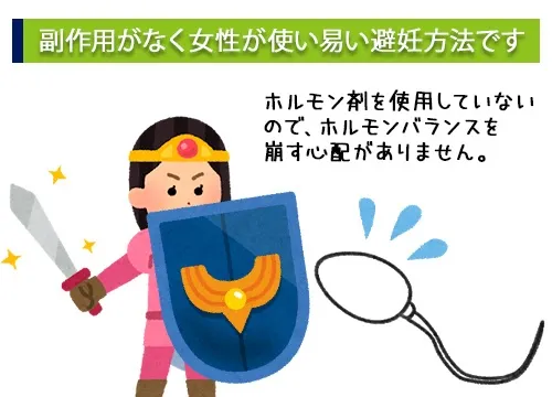 副作用がなく女性が使い易い避妊方法です