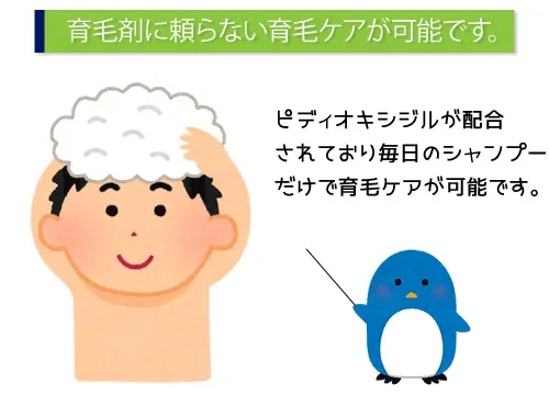 育毛剤に頼らない育毛ケアが可能です。