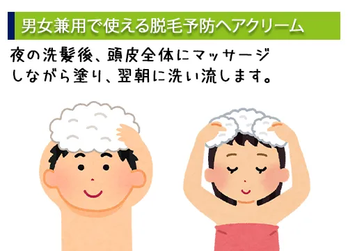 男女兼用で使える脱毛予防クリーム