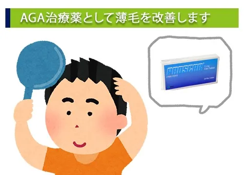 AGA治療薬として薄毛を改善します
