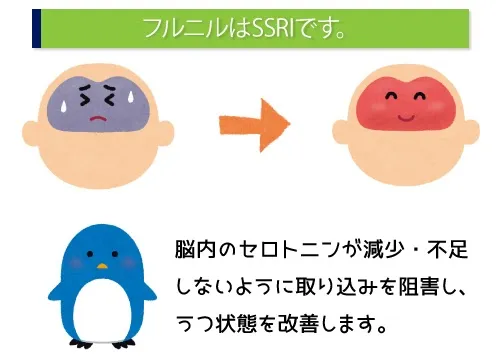 フルニルはSSRIです。