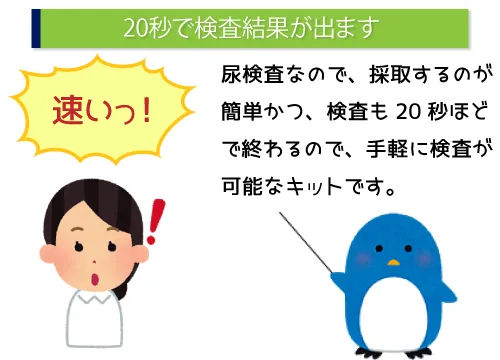 20秒で検査結果が出ます