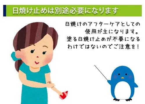 日焼け止めは別途必要になります。