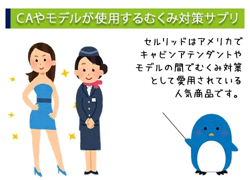 CAやモデルが使用するむくみ対策サプリ