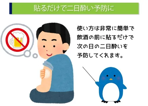 貼るだけで二日酔い予防に