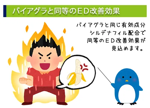 バイアグラと同等のED改善効果